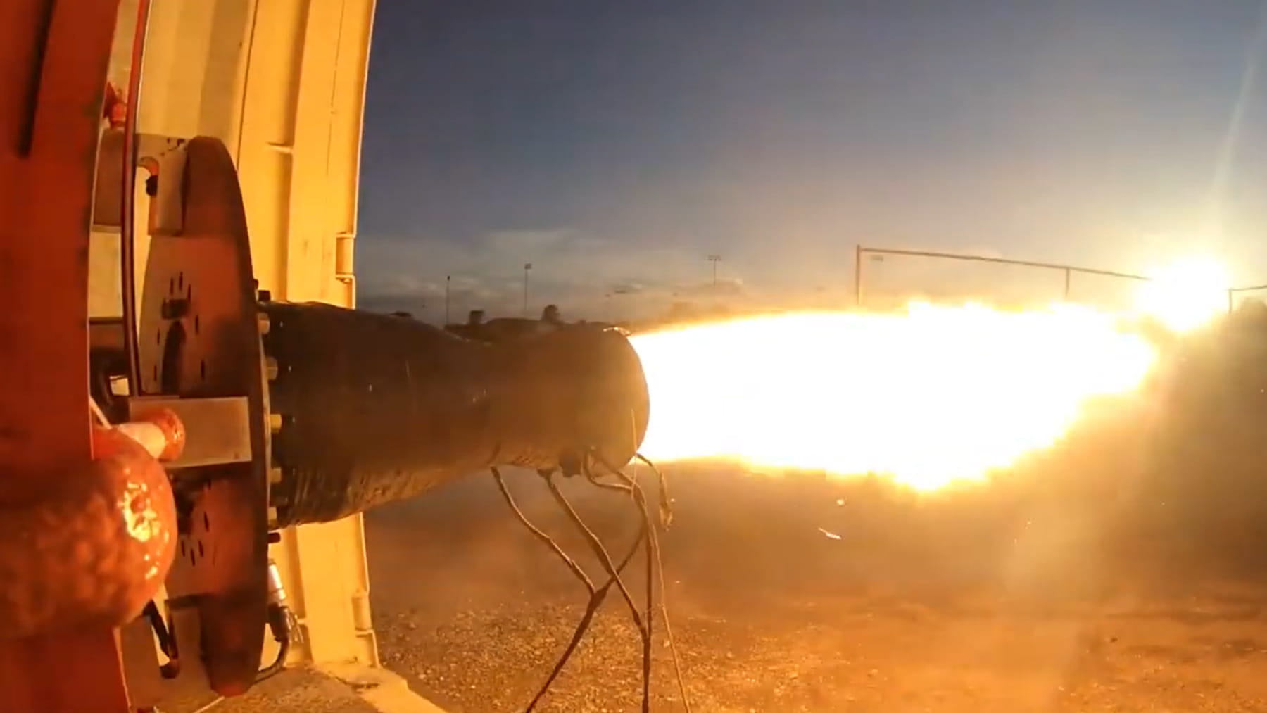 A rocket engine fires.