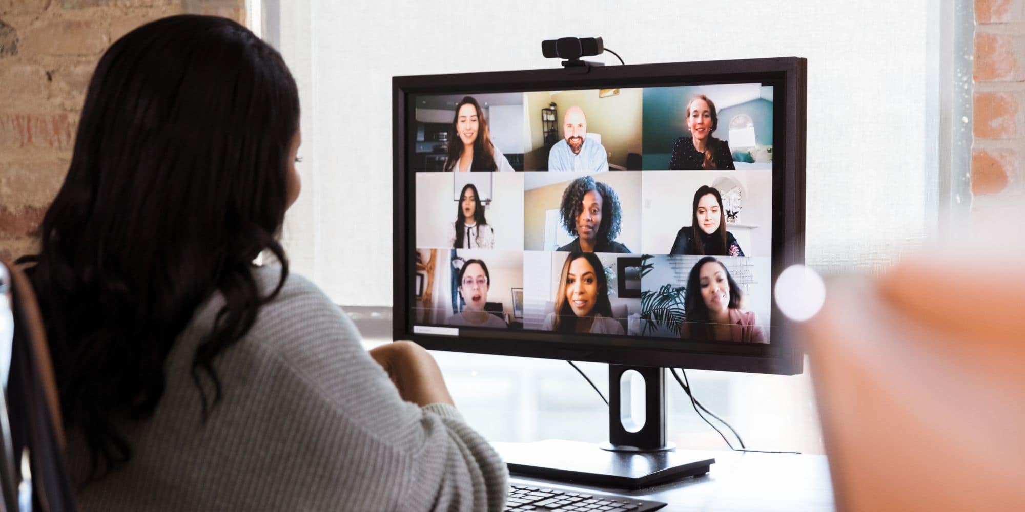 Woman on a computer meeting