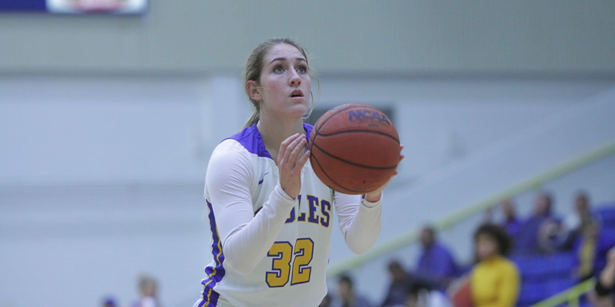 Aerospace Physiology major Nicole Tucker (’22) plays forward for the Eagles' Women's Basketball Team.