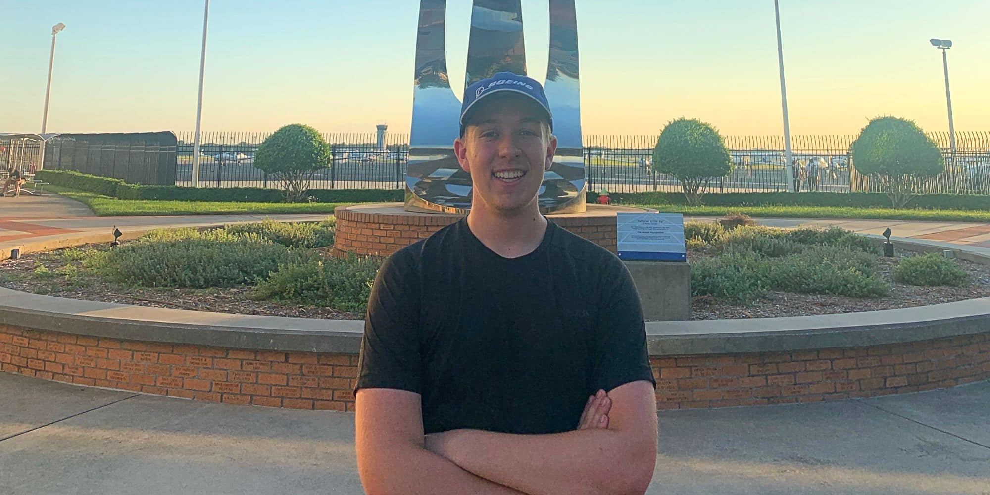 Aviation Maintenance Science major and Boeing Scholar Luke Boardman at Embry-Riddle's Daytona Beach campus.