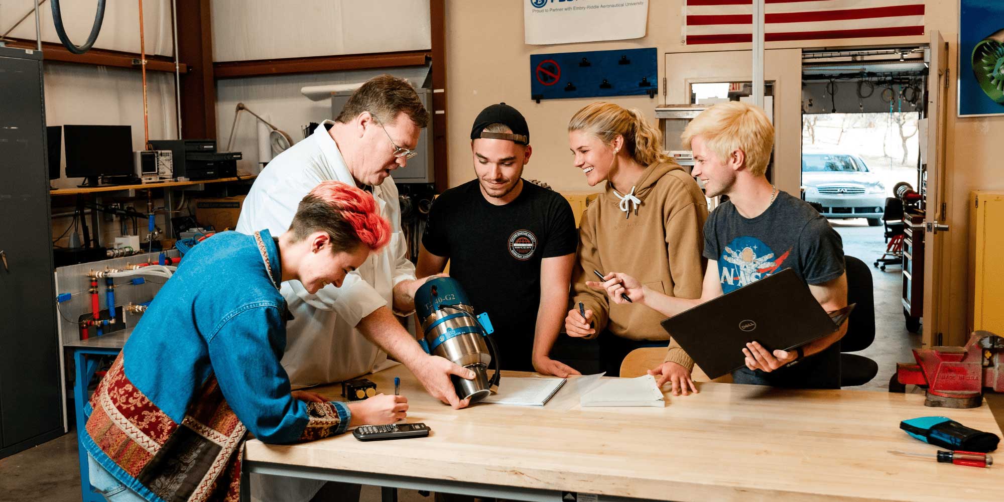 Students hard at work in Embry-Riddle's labs.