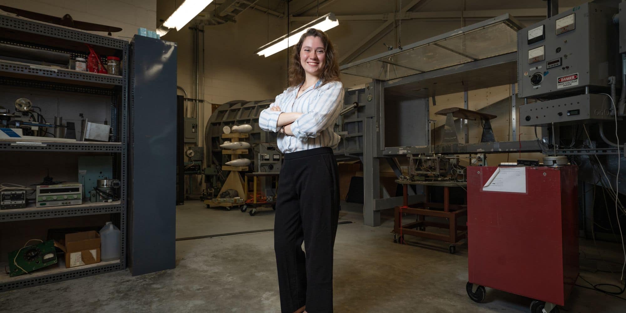 Aerospace Engineering major Marielle Lenehan in an Embry‑Riddle campus lab. (Photo: Embry‑Riddle/Joseph Harrison)