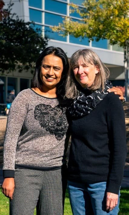 Dr. Anne Boettcher (right) and the URI hosted Dr. Anisa Vahed (left), a Fulbright Visiting Scholar and faculty member at Durban Institute of Technology, who's Fulbright Research focused on advancing undergraduate research by embedding it into course curriculum. (Photo: Embry-Riddle/Connor McShane)