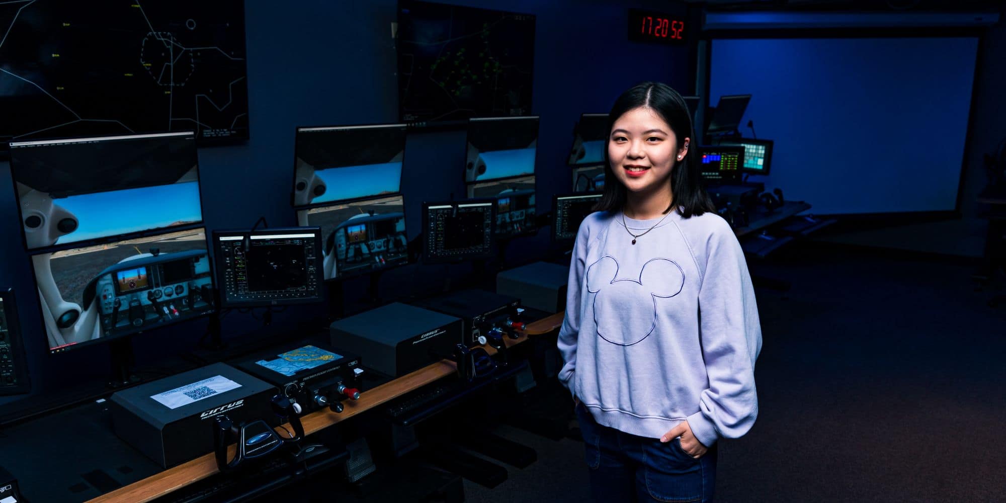 Aviation Business Administration major Amanda Zhu worked with fellow student and Space Physics major Clarissa Pavao to highlight the value of undergraduate research in Washington D.C. alongside their faculty advisor, Dr. Noel D. Richardson. (Photo: Embry-Riddle / Connor McShane)