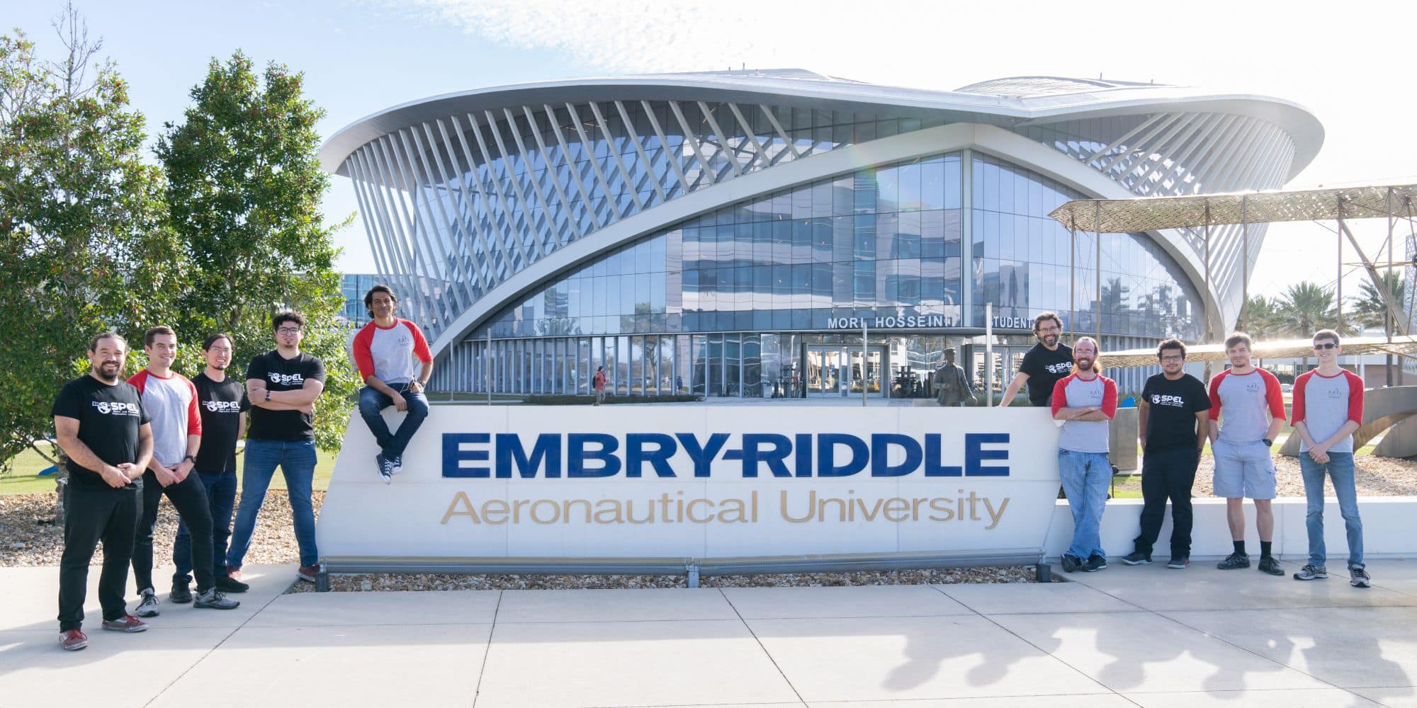 Visiting students from the University of Chile work alongside their ERAU peers on a group of satellites destined for Low-Earth Orbit in the College of Arts and Sciences Space and Atmospheric Instrumentation Lab (SAIL). (Embry‑Riddle / Bernard Wilchusky)