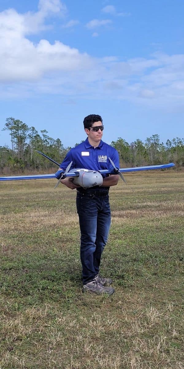 UAS major Michael D'Alonzo ('23) has used drones to investigate the damaging impact Hurricane Ian has had on the local community of Daytona Beach, Florida. (Photo: Micahel D'Alonzo)