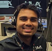 Samir Ahmed ('23) sitting at mission control. (Photo: Samir Ahmed)
