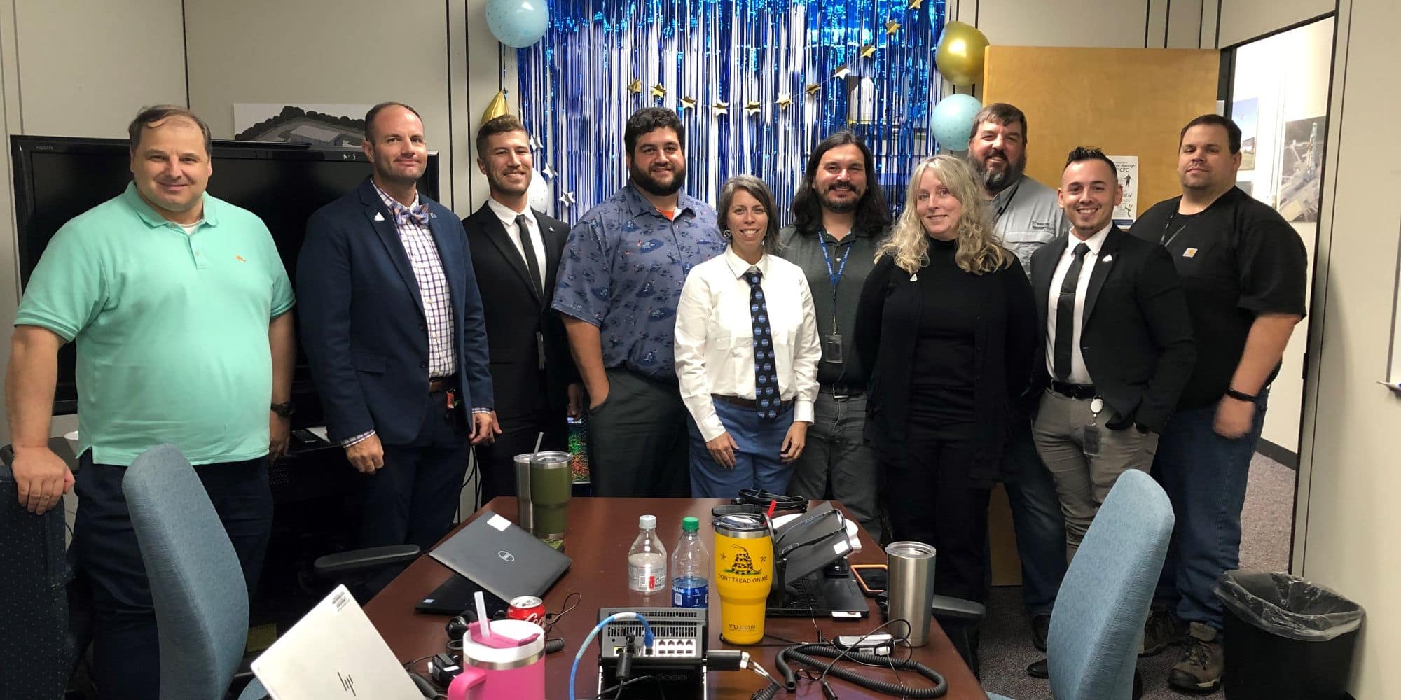 Embry‑Riddle alumnus Chris Riley (far right) with Safety and Mission Assurance team who were part of Artemis preparation and launch. (Photo: Chris Riley)