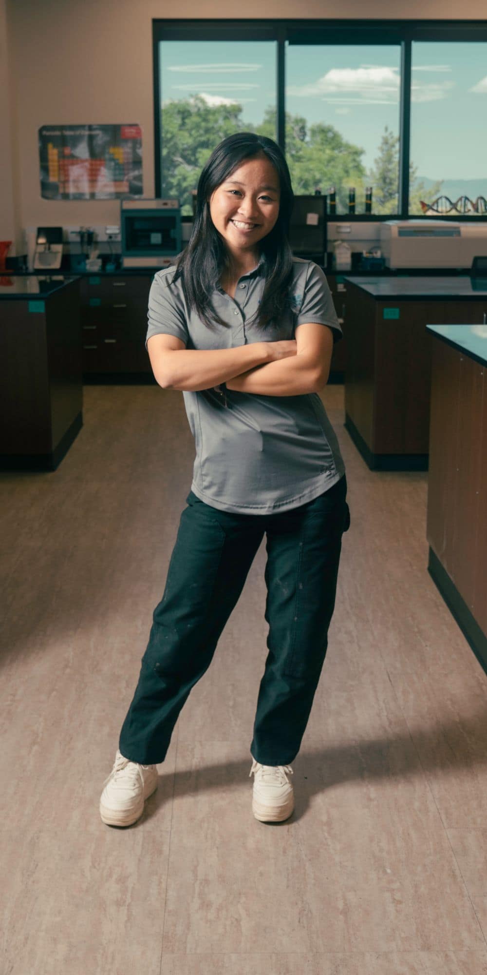 Raelyn Yoshioka standing in one of Embry-Riddle’s Bio Labs at the Prescott Campus.