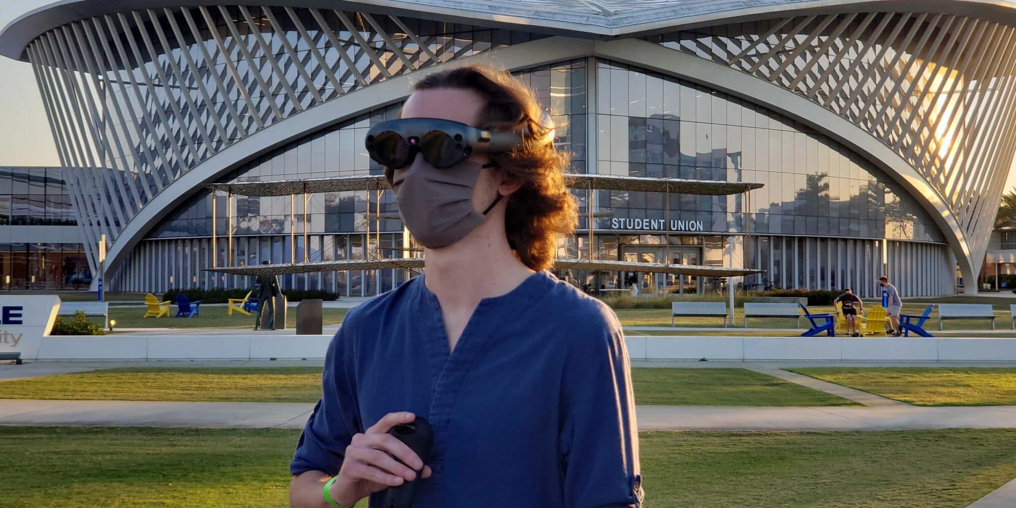 Graydon Russell testing ALEXEI, which he helped develop in Embry-Riddle's S.U.I.T. Lab. (Photo: Graydon Russell)