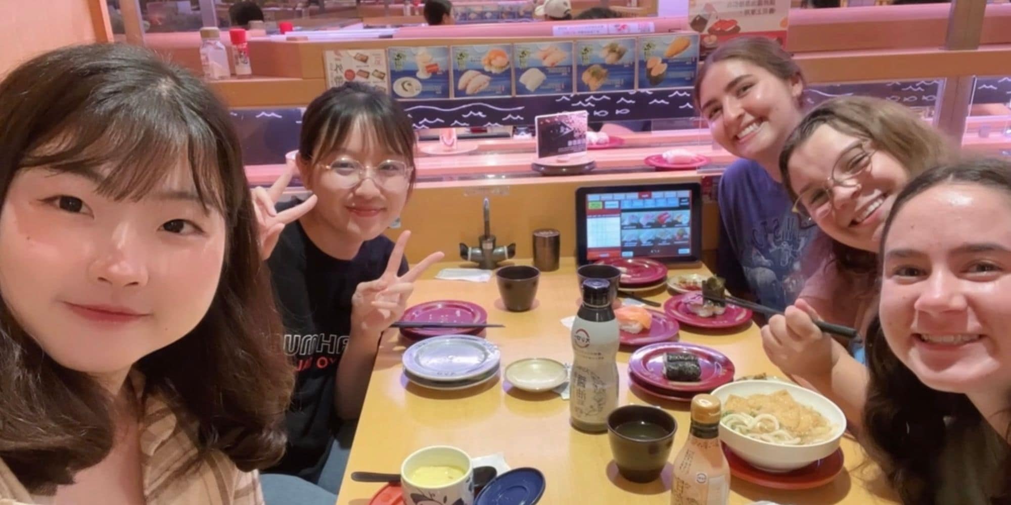 Here we are with our two tutors. We all wanted to go out to get sushi and chat. (Photo: Alix Craft)