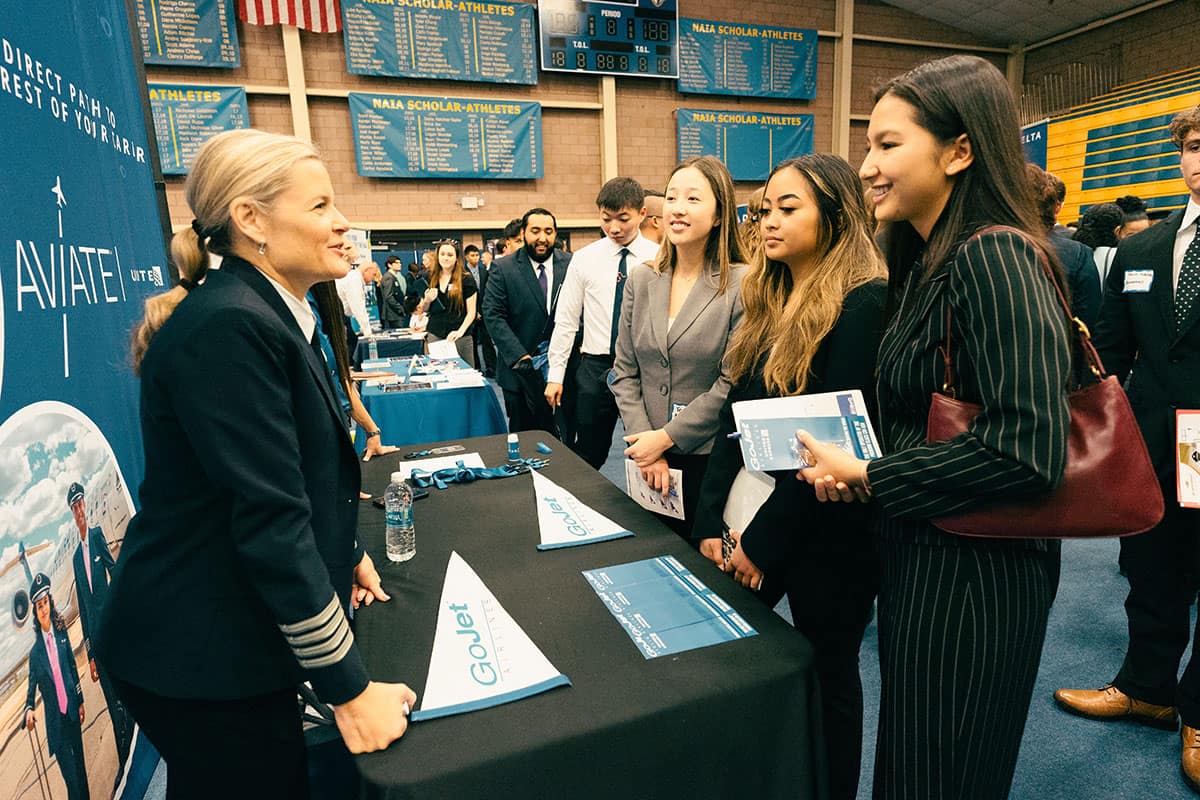 Students flock to Career Expos on both the Daytona Beach and Prescott campuses (Photo: Embry‑Riddle / Connor McShane)