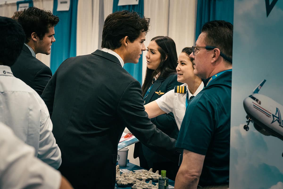Career Expos present a great opportunity for students to connect with potential employers. (Photo: Embry‑Riddle / Bill-Huffman)