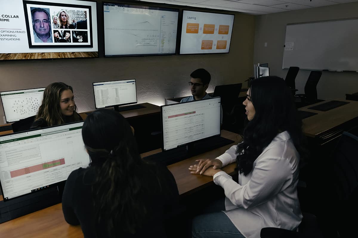 Students in the GSOC lab working on their FAFE projects. (Photo: Embry-Riddle/Connor McShane)