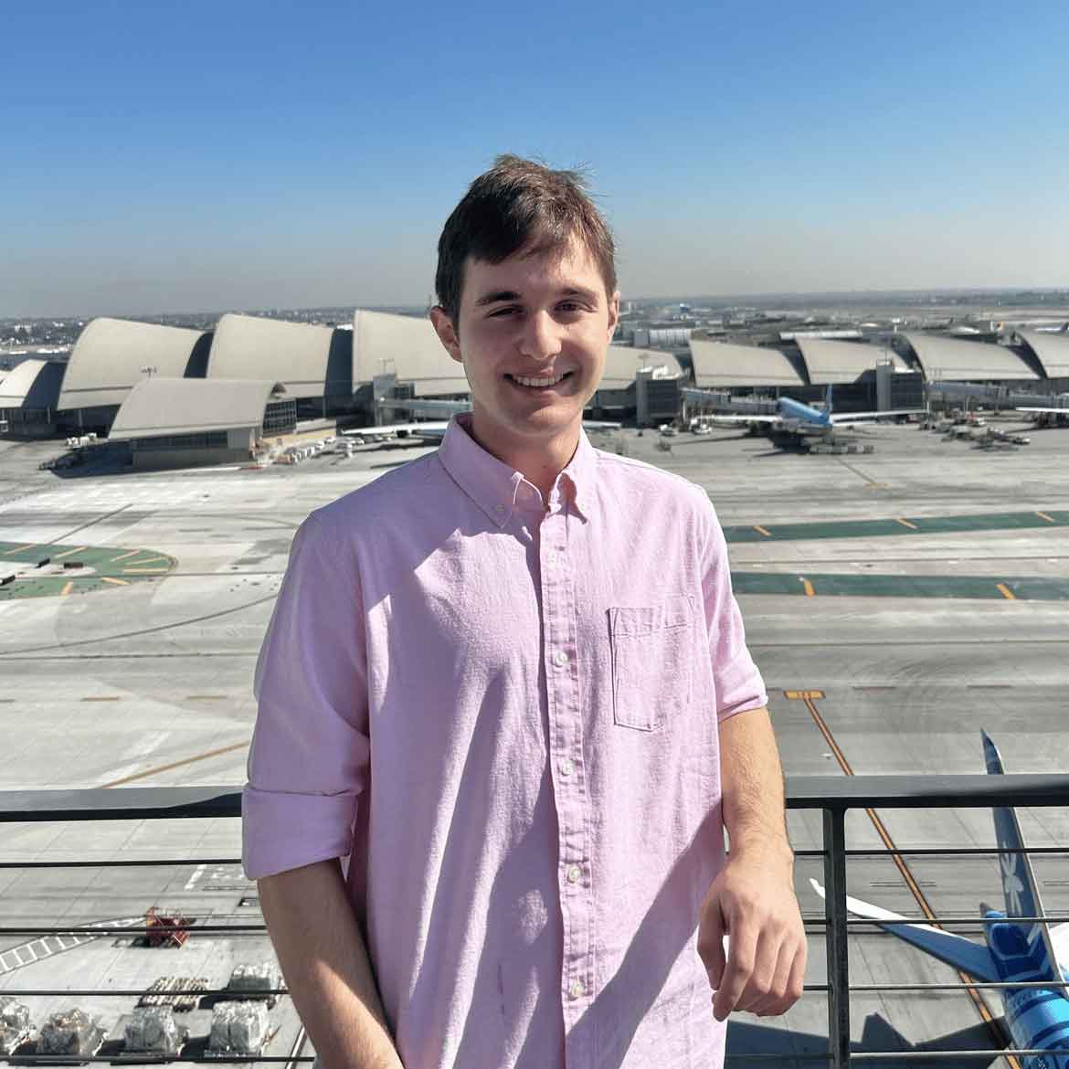 Aviation Business Administration major Timothy Gelfer got an exclusive view of the LAX ramp during a trip with the AAAE. (Photo: Timothy Gelfer)