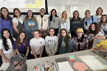 SWE members are all smiles as they get set for a General Meeting.
