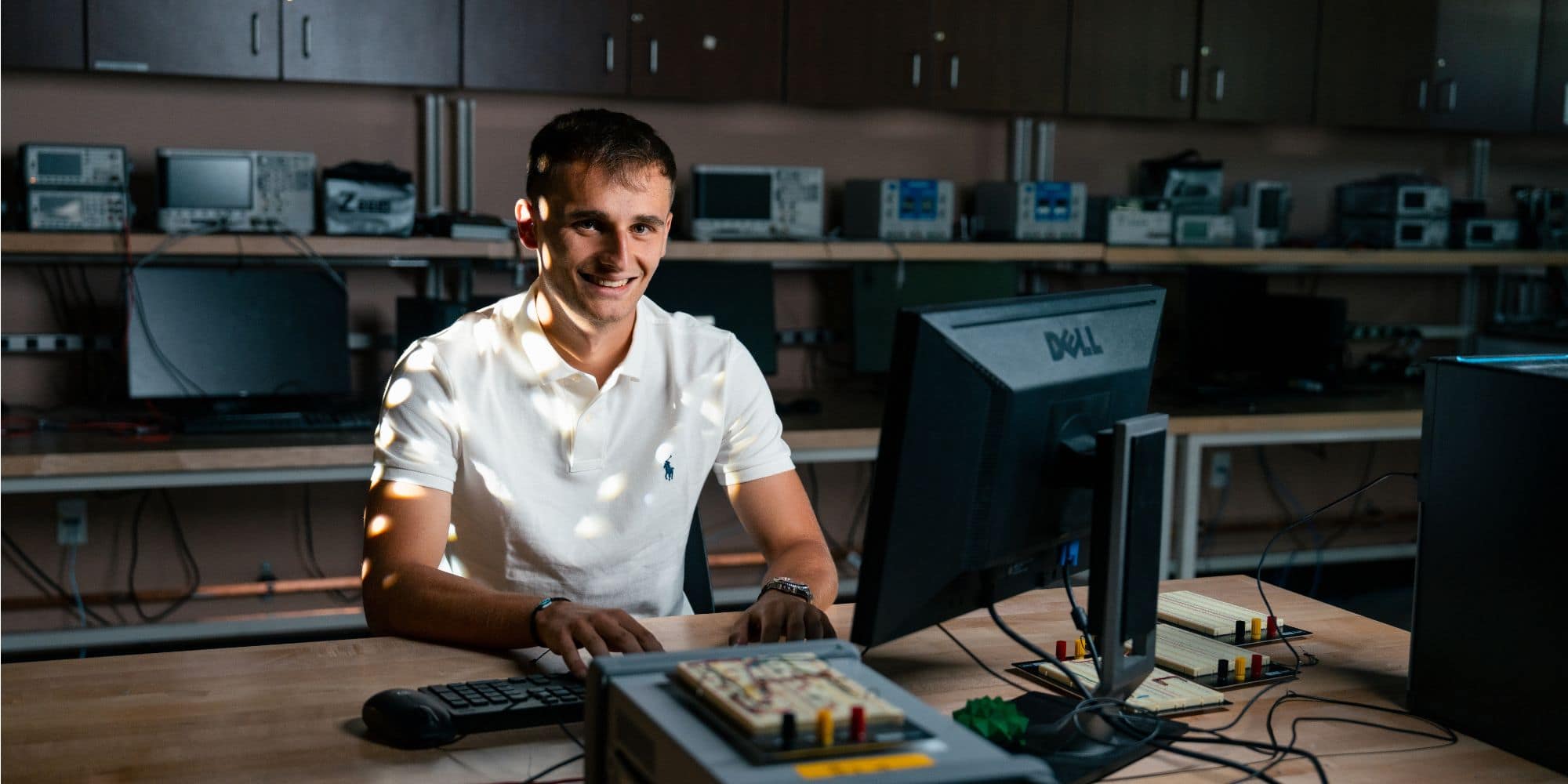 Emanuele Bossi featured in a lab on the Prescott Campus.