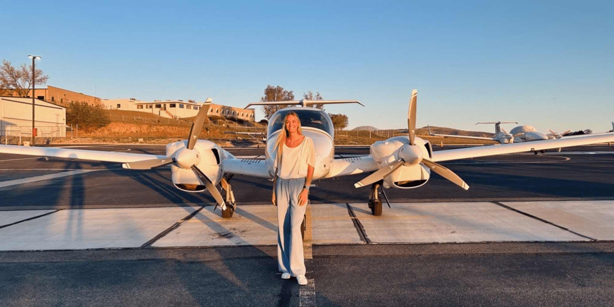 As a certified flight instructor, Kelly Hansen provides flight, simulator and ground instruction in accordance with university and FAA regulations and procedures. Her guidance helps new pilots meet the training requirements of the flight course with safety as a priority. (Photo: Hailey Ching)