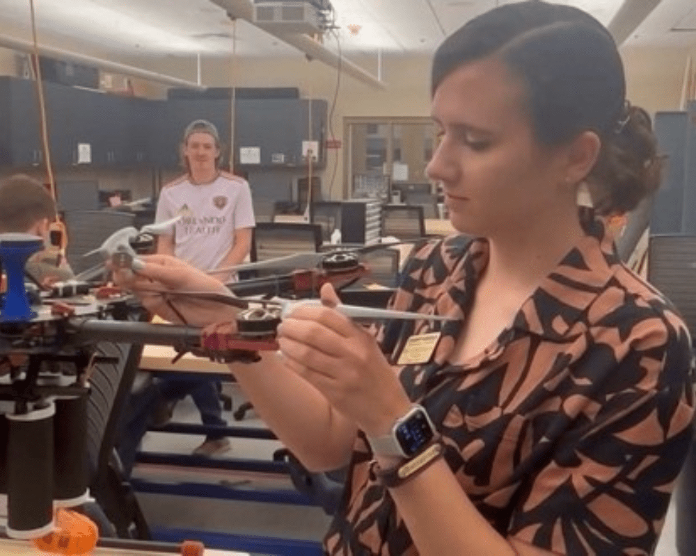 Belle Christiansen in the lab.