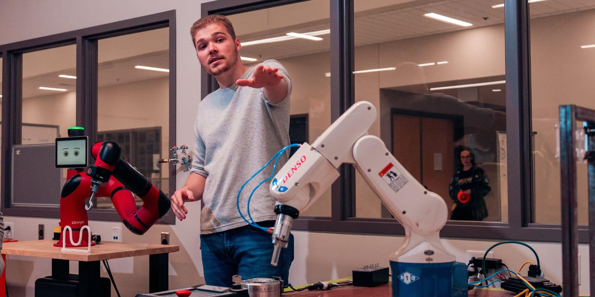 Robotic systems presentations at Preview Day. (Photo: Wilson Van Ness)