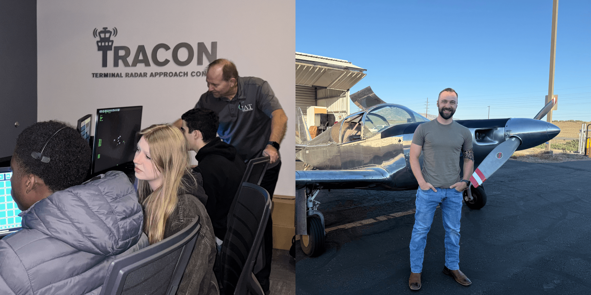 Clyde Rinkinen (left) teaches Air Traffic Management at the Daytona Beach, Florida, campus, and Kyle Wilkerson (right) teaches at the Prescott, Arizona, campus.