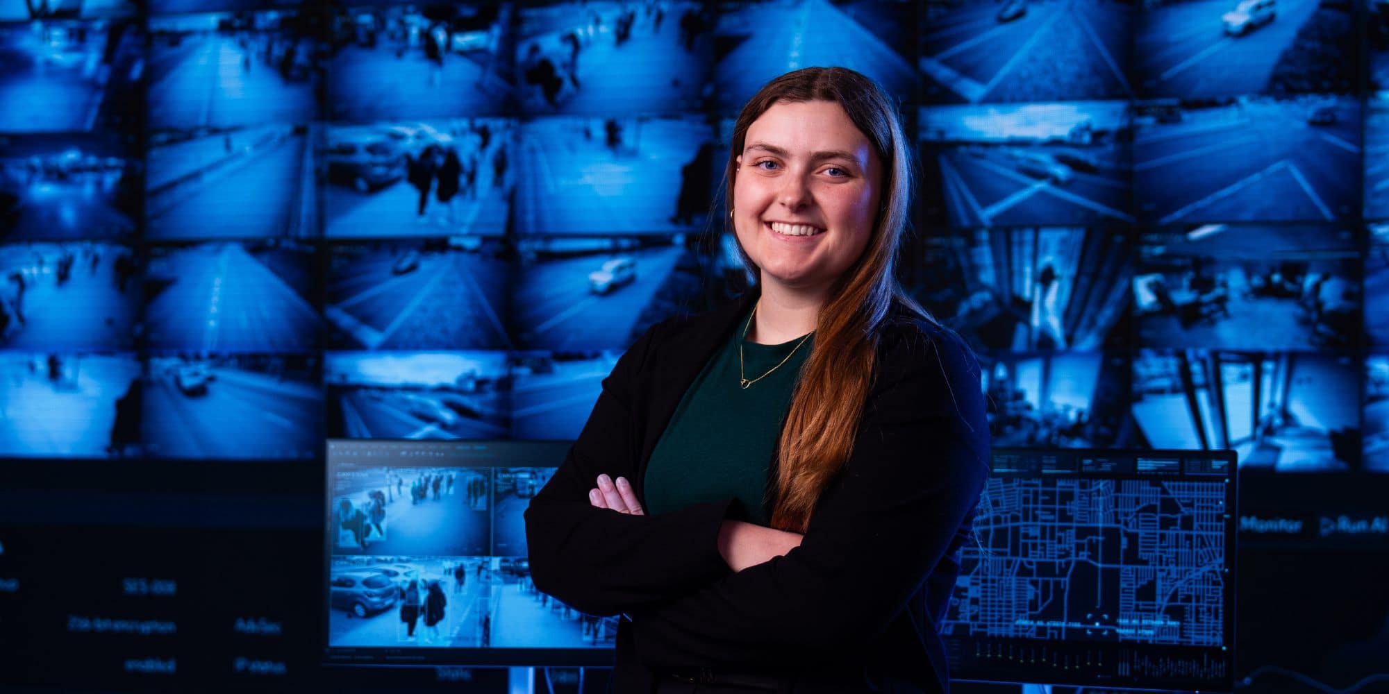Global Security & Intelligence Studies student Michelle Malan at Embry‑Riddle’s Prescott Campus. (Photo by: Wilson Van Ness)