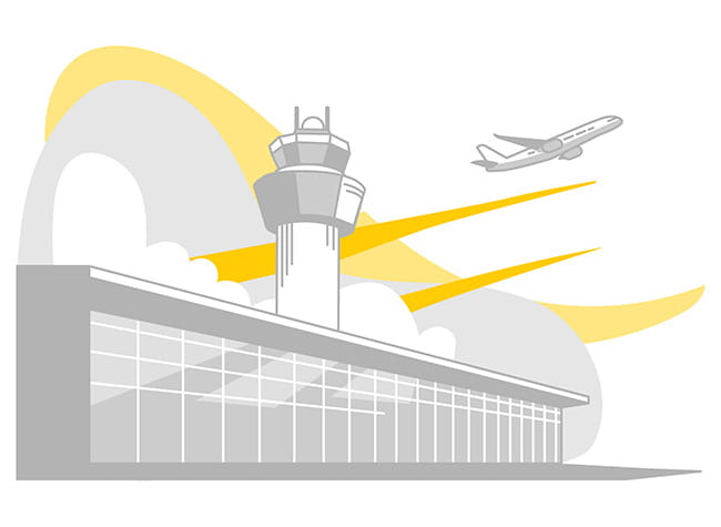 Illustration of an airport