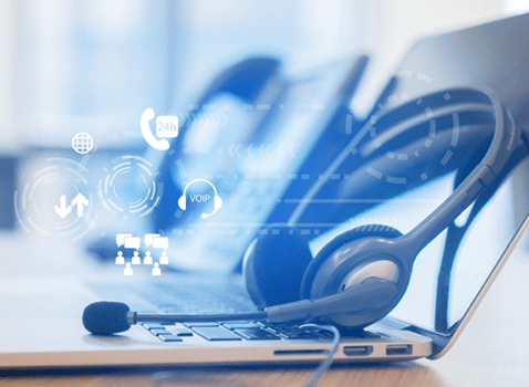 Computer and headphones