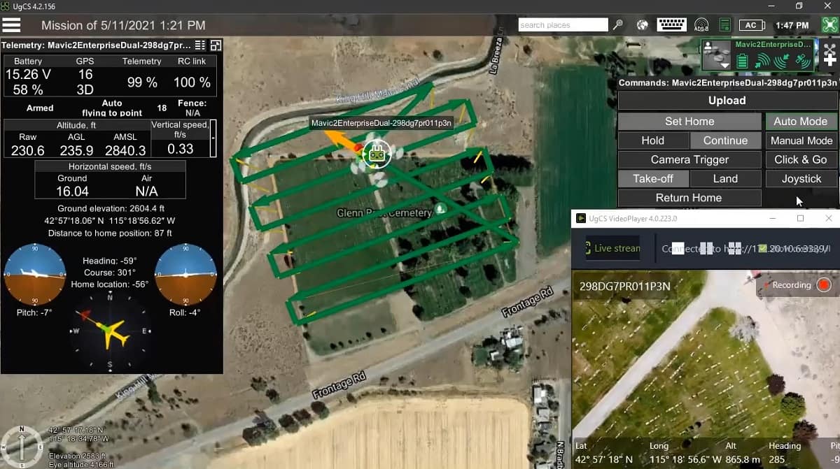Remote drone flight visual interface.
