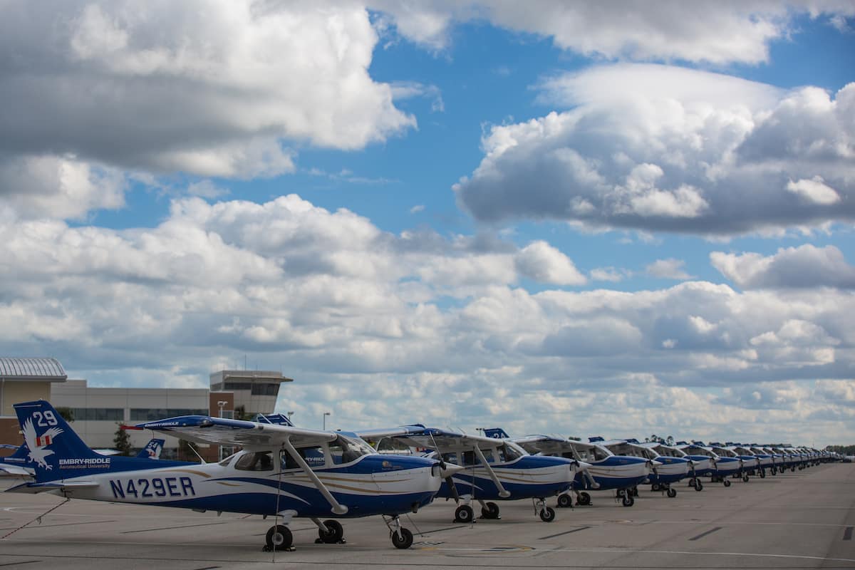 Cessnas on Embry-Riddle flight line.