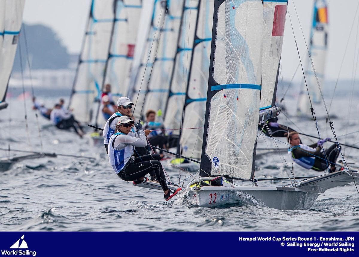 Boats in sailing race.