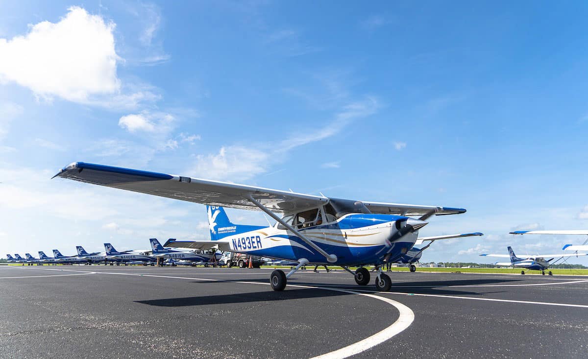Embry-Riddle aircraft on the Flight Line.
