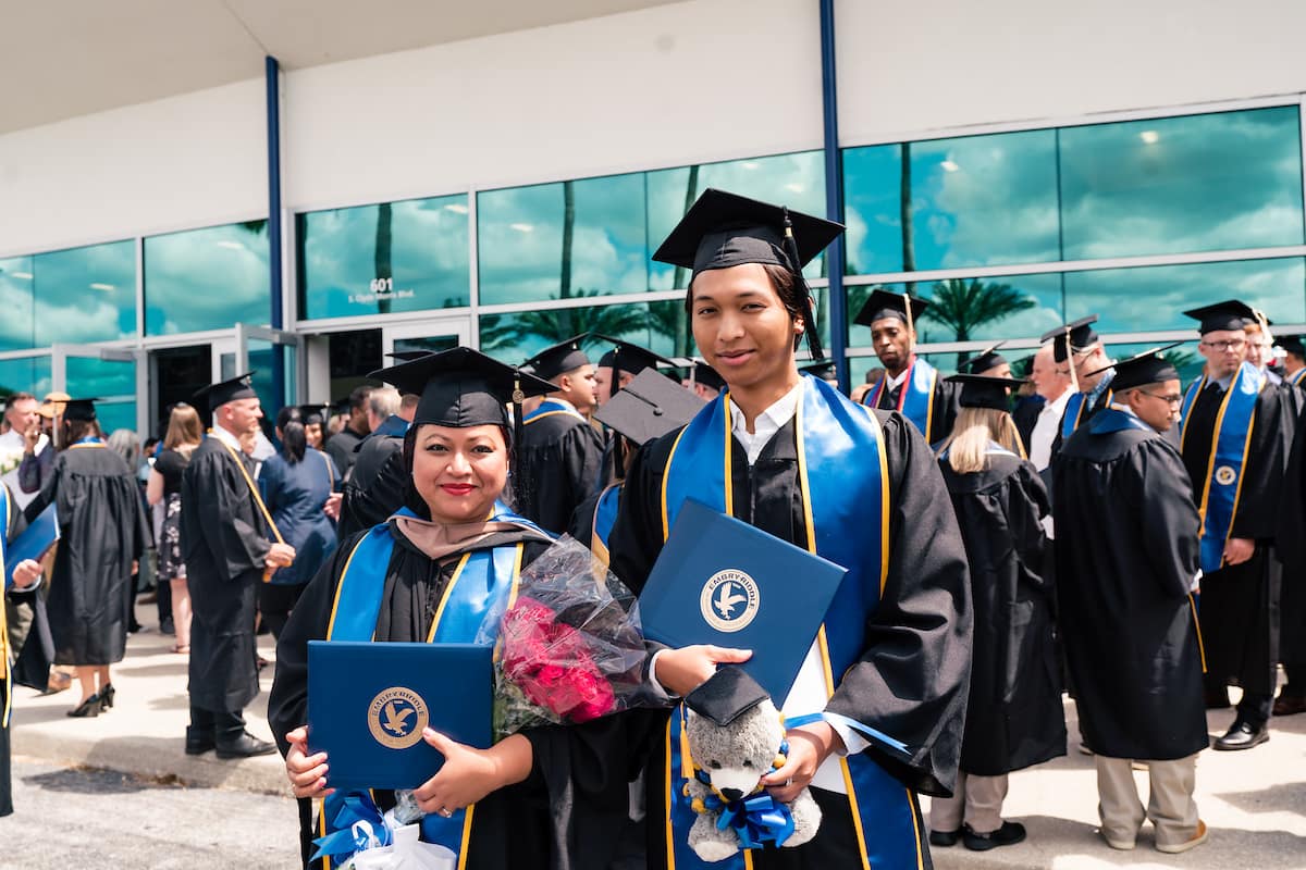 Mother and son graduate together