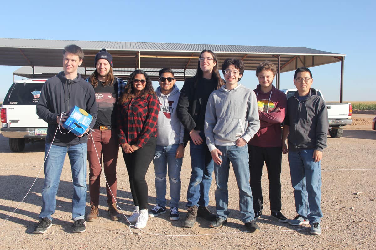 Students of ASCEND team at launch site.