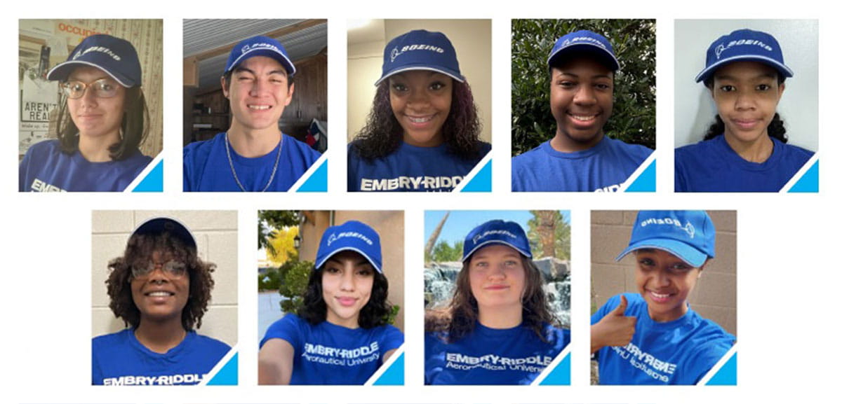 Collage of headshots from Embry-Riddle's Boeing Scholars
