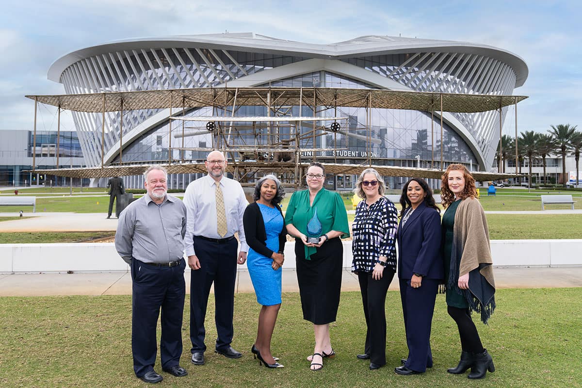 The Center for Teaching and Learning Excellence team at Embry-Riddle recently accepted an award for promoting evidence-based teaching practices.