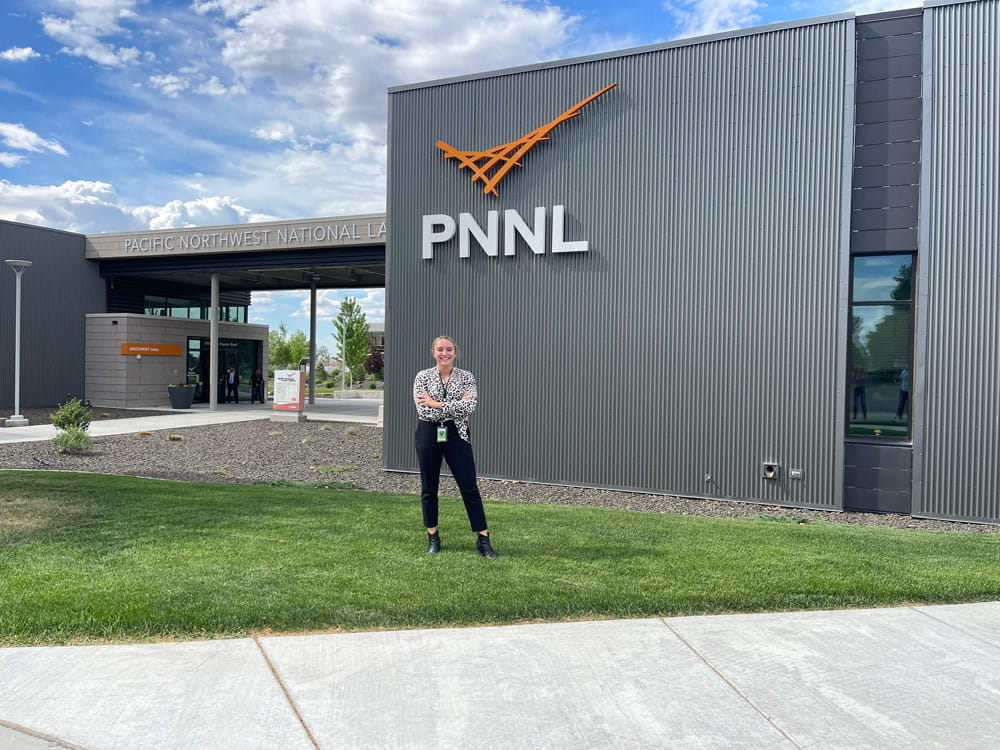 Embry‑Riddle student Emily Diegel is an artificial intelligence (AI) and data analytics intern at the U.S. Department of Energy’s Pacific Northwest National Laboratory in Richland, Washington. (Photo: Emily Diegel)