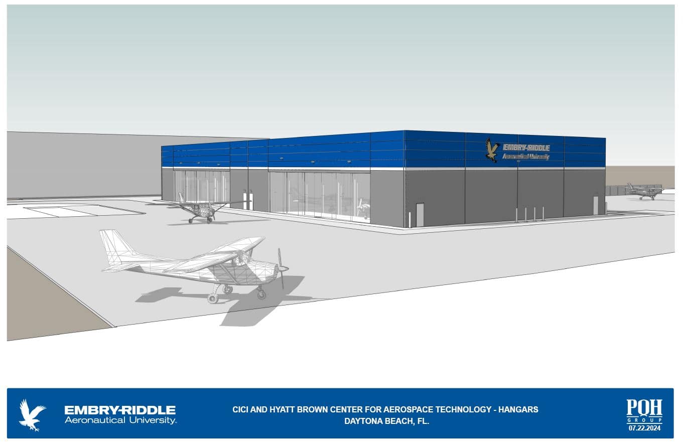 Auro-Aero Aura Aero Inc. will open its first U.S. facility within Embry‑Riddle’s Research Park. A rendering of the facility is pictured here. (Photo: Embry‑Riddle)