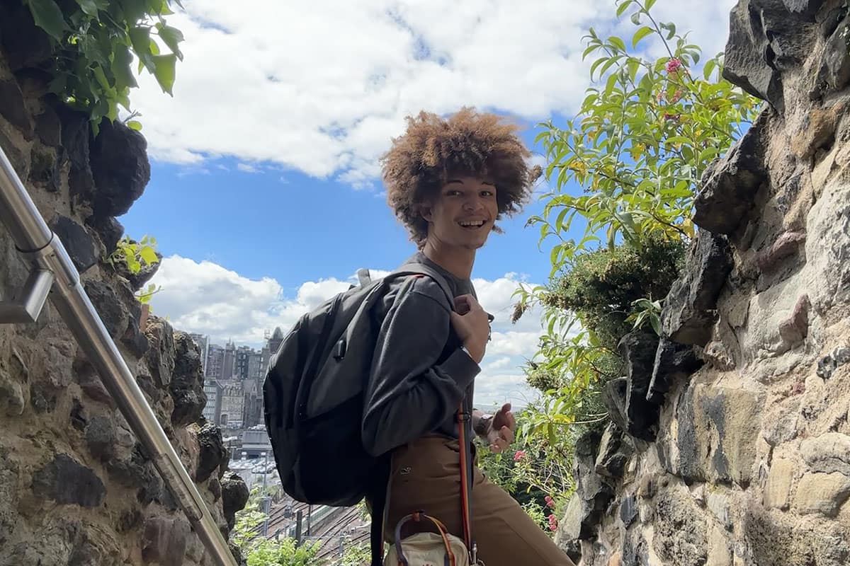Jackson Radzimski landed a highly competitive internship at United Airlines this summer. Pictured here in Edinburgh, Scotland, he also had the opportunity to travel, flying standby through his employer to Iceland, England, Scotland and Ireland. (Photo: Jackson Radzimski)