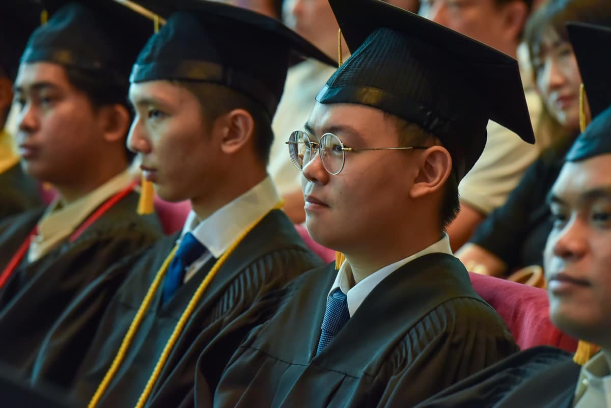 Students who are part of Embry‑Riddle’s Asia Campus celebrate at a Dec. 6 commencement ceremony. The campus conferred its 1,000th degree at the event. (Photo: Embry‑Riddle)