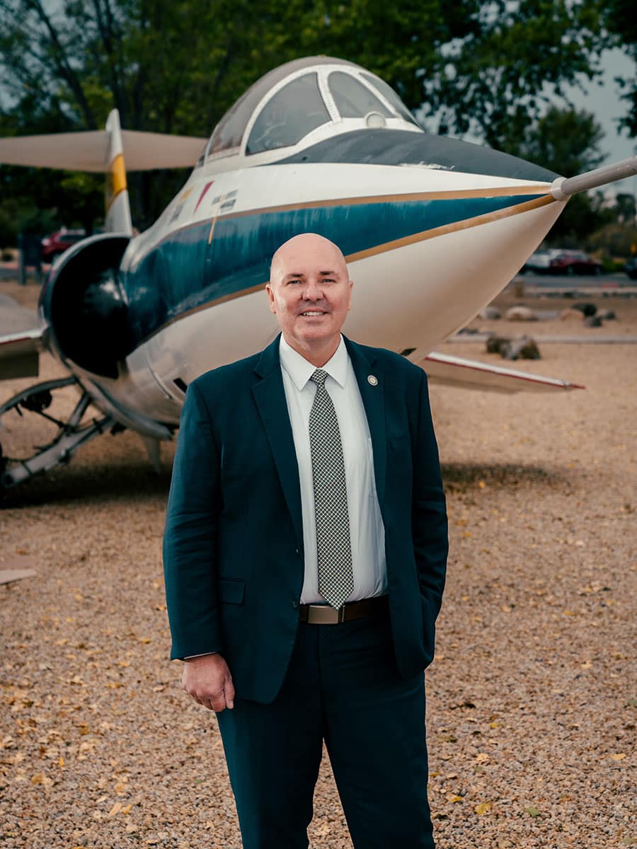 Chancellor Witcher will officially take the helm at Prescott on January 1. (Photo: Connor McShane/Embry‑Riddle Aeronautical University)