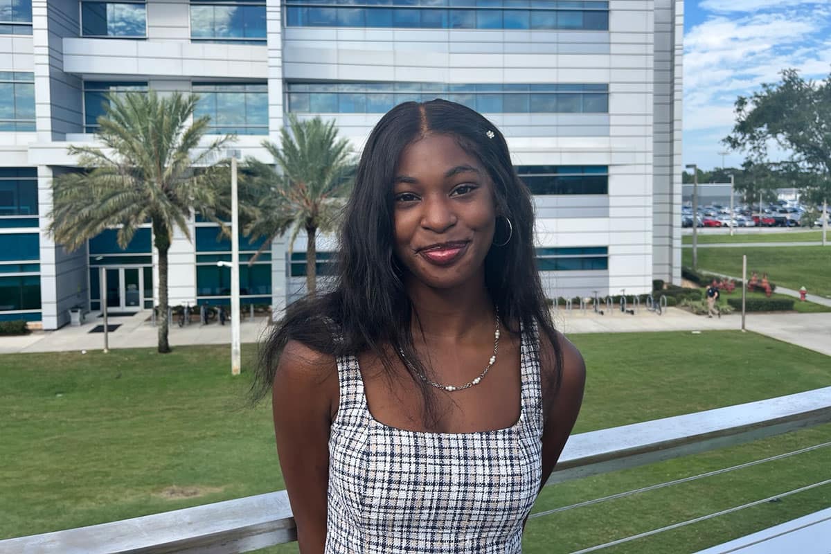 Embry‑Riddle student Madison Newbell was recently named among Glamour’s 2024 College Women of the Year. She is an Aerospace Engineering student who has completed three top internships and has been named a prestigious Patti Grace Smith Fellow. (Photo: Embry‑Riddle/Madison Newbell)