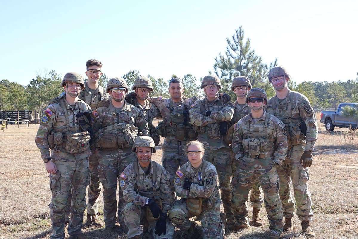 Embry‑Riddle Army ROTC’s ERAU-Gold team will be competing at the international Sandhurst Military Skills Competition in May at West Point after placing second in the regional 6th Brigade Army ROTC Ranger Challenge. (Photo: Embry‑Riddle Army ROTC / Cadet Cassidy Burns)