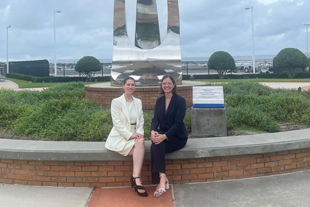 Embry‑Riddle Aeronautical University doctoral student Kayla Taylor and Dr. Sara Langston, assistant professor of Space Operations, are exploring the legal and ethical considerations for balancing space innovation and dark sky preservation and sharing their findings internationally. (Photo: Embry‑Riddle/Melanie Stawicki Azam)