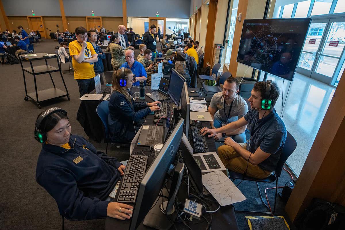 As part of Embry‑Riddle’s third Aviation Cyber Initiative (ACI) Cyber Rodeo, more than 300 participants competed in a capture-the-flag challenge, where teams completed defensive objectives in aerospace and aviation scenarios. (Photo: Embry‑Riddle/David Massey)