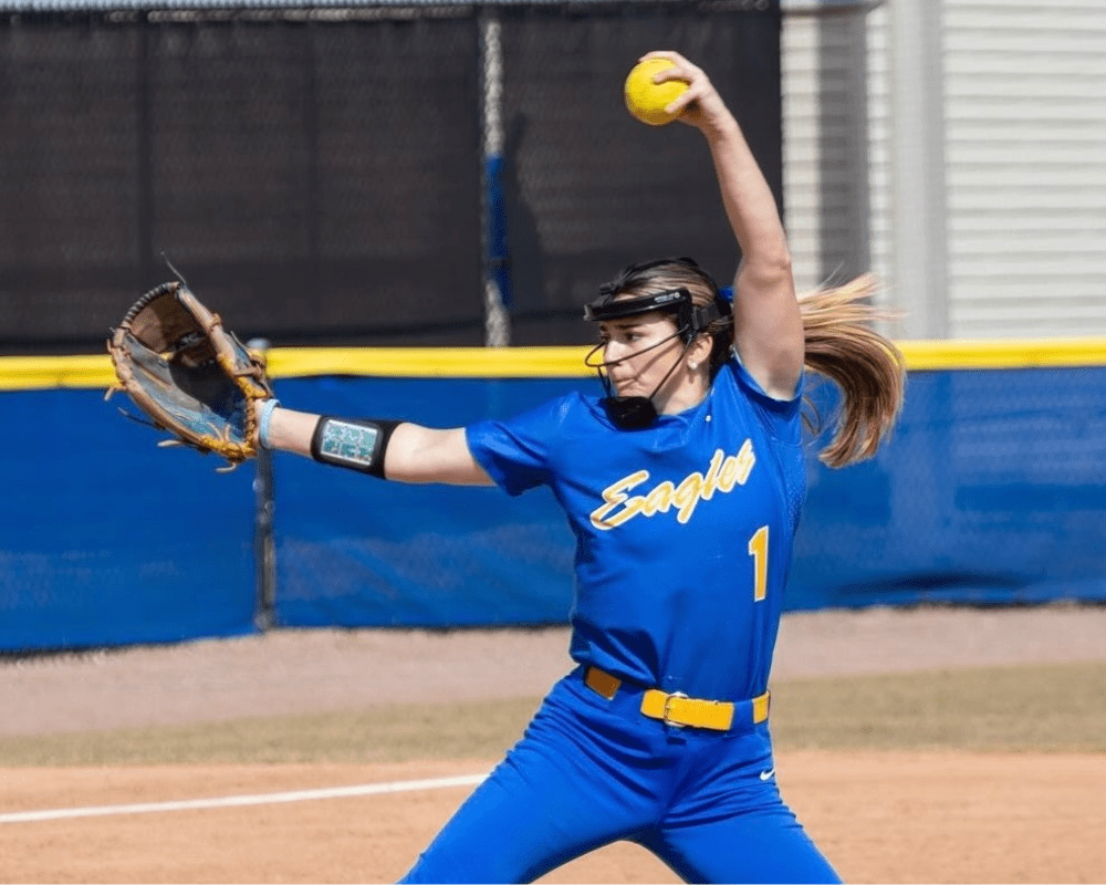 Mallory Kinahan, a senior pitcher and outfielder, has been a captain and impactful four-year player on the Embry‑Riddle Eagles softball team and looks to finish a successful career strong. (Photo: Mallory Kinahan) 