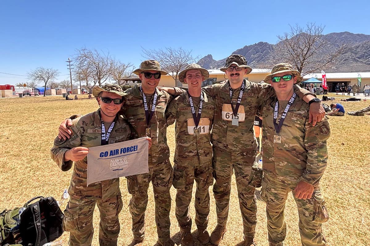 Five Cadets from Embry‑Riddle’s Air Force ROTC Detachment 157 placed 9th in the 36th Annual Bataan Memorial Death March held at White Sands Missile Range in New Mexico, while also setting a new detachment record. (Photo: Embry‑Riddle/AFROTC Det. 157