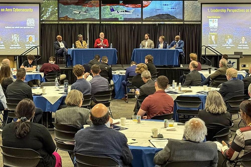 Industry leaders, faculty and students explored emerging challenges and identified solutions for securing the aerospace ecosystem at the second ERAU-NSF-NASA Aerospace Cybersecurity Workshop, held on the Prescott Campus. (Photo: Embry‑Riddle)