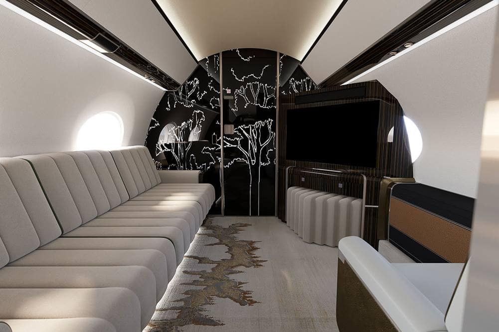 A second rendering of Sohn’s winning design, which will be installed on one of Flexjet’s Gulfstream G650 aircraft and become one of Flexjet’s LXi Cabin Collection of custom interiors. (Photo: Flexjet)