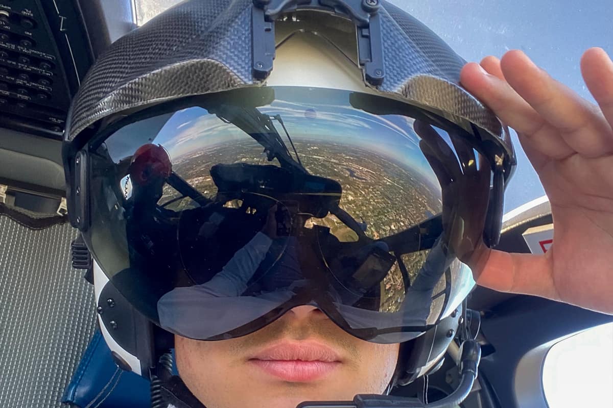 Jonathan Batista, a senior majoring in Aeronautical Science, had the opportunity to fly with a Metro Aviation medical flight crew across Florida for Eagle Job Shadow Day. (Photo: Embry Riddle/Center for Career and Professional Development)